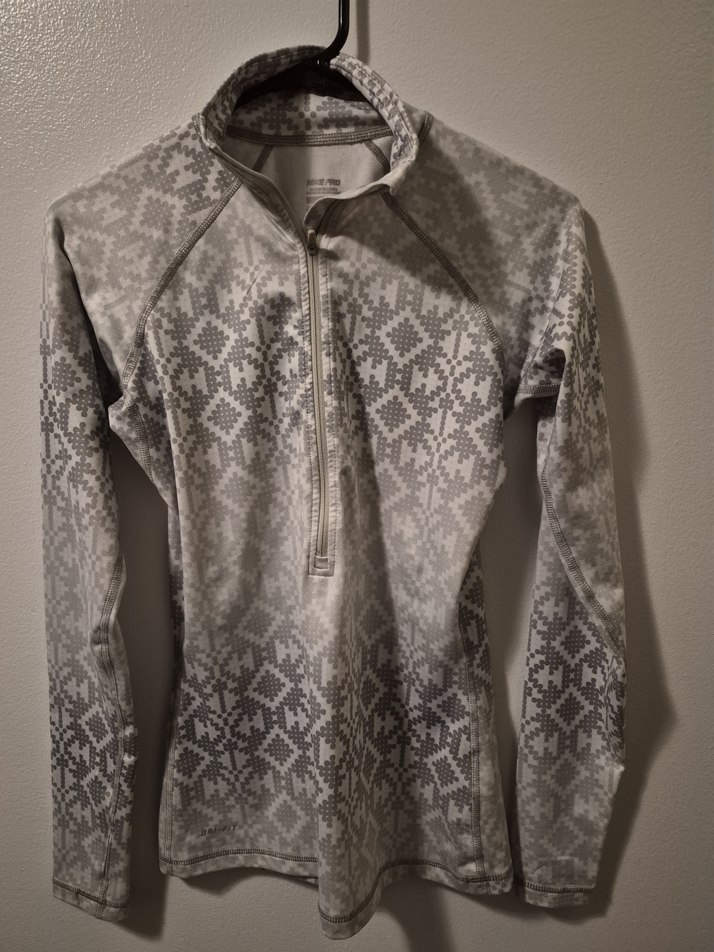 Nike Light Gray Geo-Pattern Half-Zip Pullover